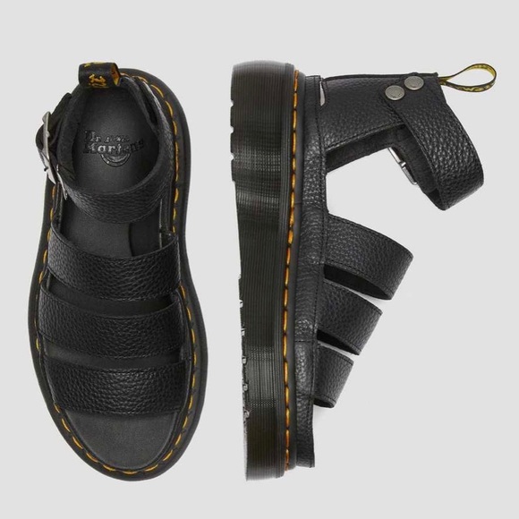 NEW CLARISSA II QUAD LEATHER PLATFORM SANDALS - Picture 5 of 15